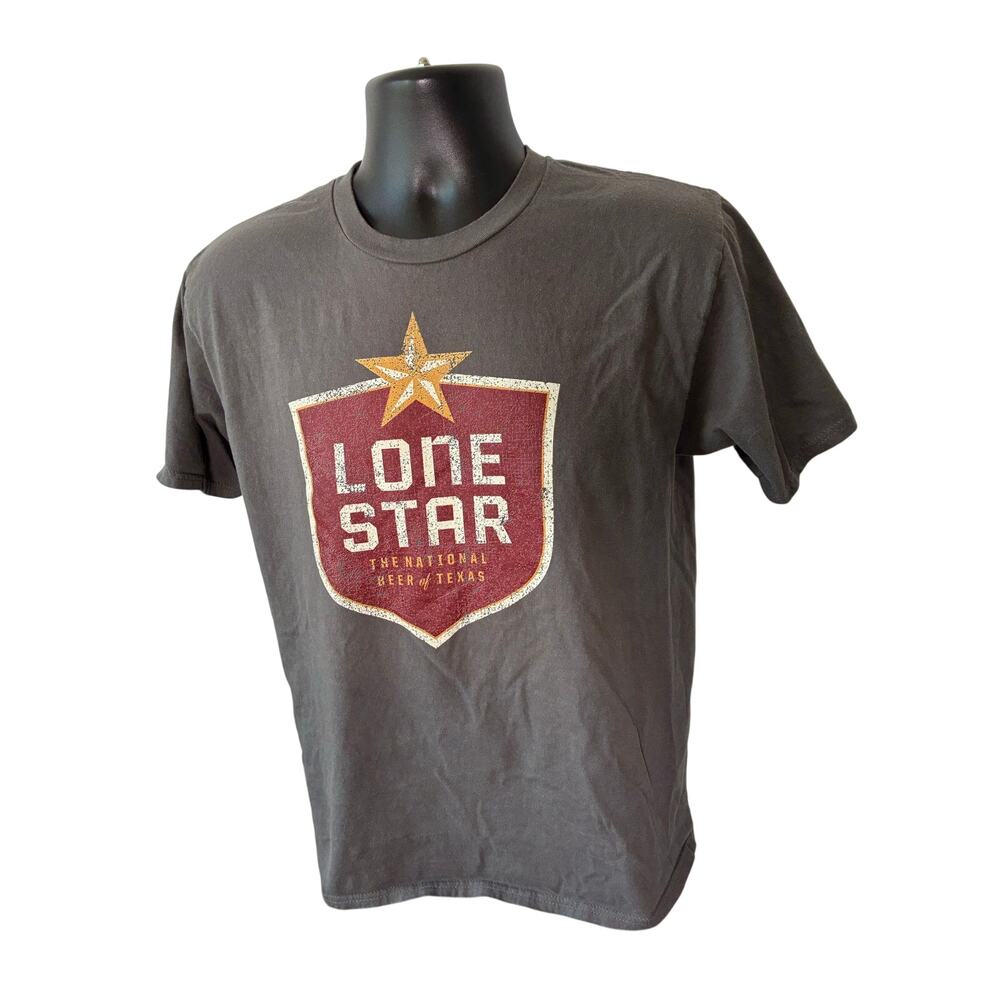 Lone Star Beer Logo T Shirt Gray Texas Men’s Medium